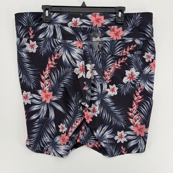 Hurley Board Shorts Mens 36 10" Swim Trunks Blue Floral Pocket - Picture 2 of 8
